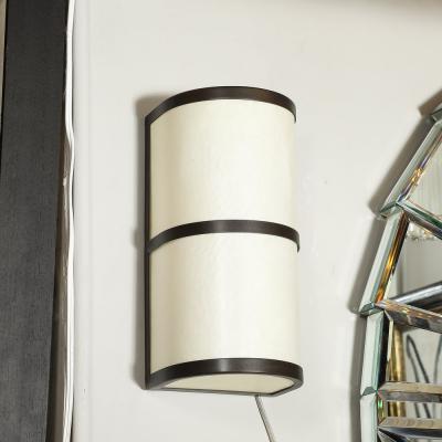 John Wigmore Pair of Modernist Sconces in Vellum Oil Rubbed Bronze signed John Wigmore