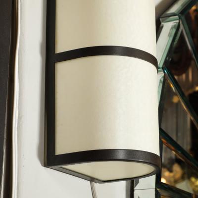 John Wigmore Pair of Modernist Sconces in Vellum Oil Rubbed Bronze signed John Wigmore