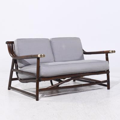John Wisner John Wisner for Ficks Reed Mid Century Bamboo Settee Loveseat Sofa