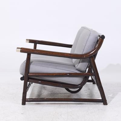 John Wisner John Wisner for Ficks Reed Mid Century Bamboo Settee Loveseat Sofa