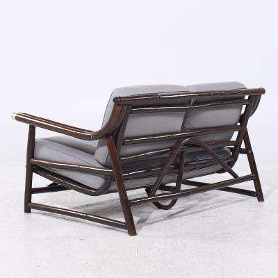 John Wisner John Wisner for Ficks Reed Mid Century Bamboo Settee Loveseat Sofa