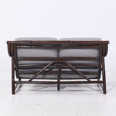 John Wisner John Wisner for Ficks Reed Mid Century Bamboo Settee Loveseat Sofa