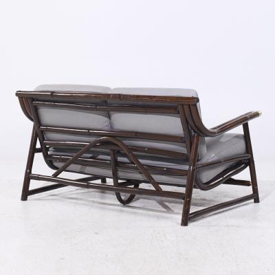 John Wisner John Wisner for Ficks Reed Mid Century Bamboo Settee Loveseat Sofa