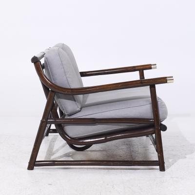 John Wisner John Wisner for Ficks Reed Mid Century Bamboo Settee Loveseat Sofa