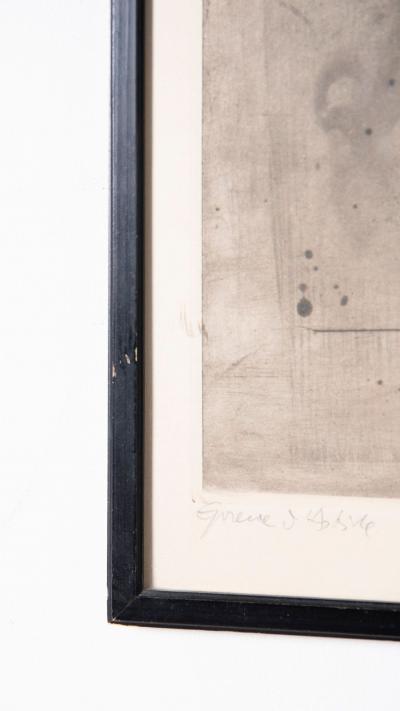 Johnny Friedlaender Etching La Coiffure Nude Woman Hairdressing in Shower 1955