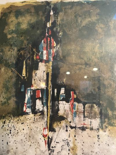 Johnny Friedlaender MID CENTURY ABSTRACT LITHOGRAPH BY JOHNNY FRIEDLAENDER
