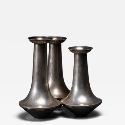 Joint silver plated vases
