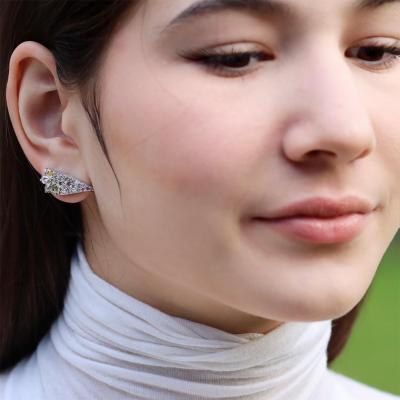 Joke Quick 2 71 carat Fancy Diamond Wing Climber Stud Earrings Joke Quick