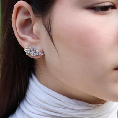 Joke Quick 2 71 carat Fancy Diamond Wing Climber Stud Earrings Joke Quick