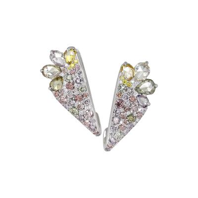 Joke Quick 2 71 carat Fancy Diamond Wing Climber Stud Earrings Joke Quick