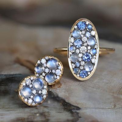 Joke Quick Glowing Moonstone White Diamond Starstruck Stud Earrings Joke Quick 2026