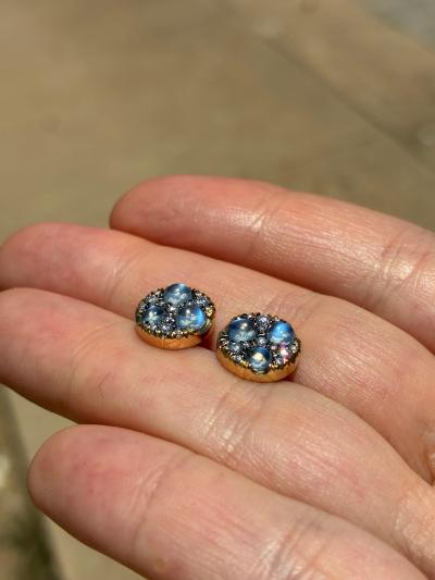 Joke Quick Glowing Moonstone White Diamond Starstruck Stud Earrings Joke Quick 2026