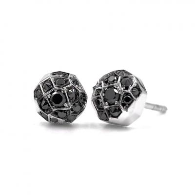 Joke Quick Joke Quick Inverted Black Diamond Gold Innervisions Stud Earrings