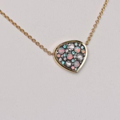 Joke Quick Paraiba Tourmaline Australian Opal White Diamond Necklace Joke Quick 2026