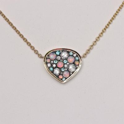 Joke Quick Paraiba Tourmaline Australian Opal White Diamond Necklace Joke Quick 2026