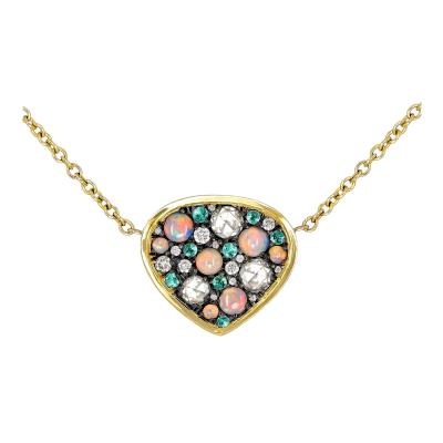 Joke Quick Paraiba Tourmaline Australian Opal White Diamond Necklace Joke Quick 2026