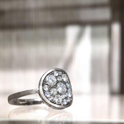 Joke Quick White Diamond Blue Moonstone Gold Starstruck Ring Joke Quick