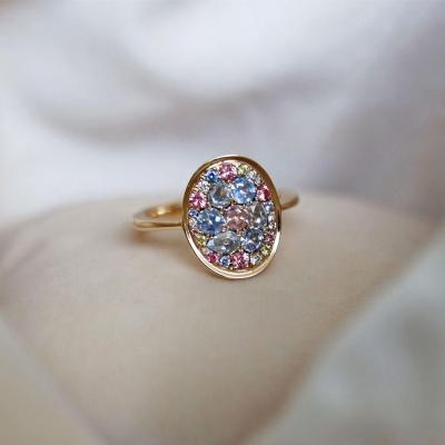 Joke Quick White Yellow Pink Diamond Blue Sapphire Pink Spinel Starstruck Ring Joke Quick