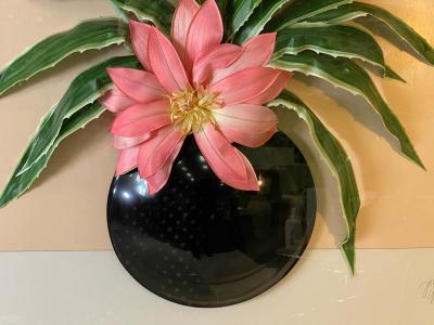Jon Gilmore MODERN LUCITE FLOWERS IN VASE WALL DIORAMA BY JON GILMORE