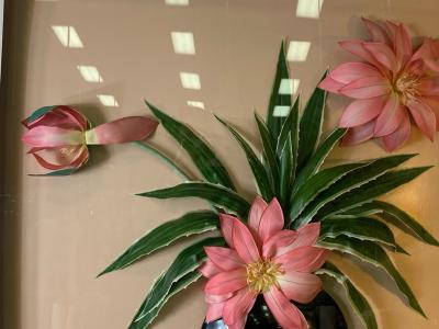 Jon Gilmore MODERN LUCITE FLOWERS IN VASE WALL DIORAMA BY JON GILMORE