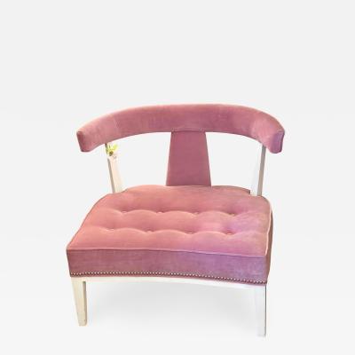 Jonathan Adler Modern Jonathan Adler Pink White Velvet Klismos Club Chair