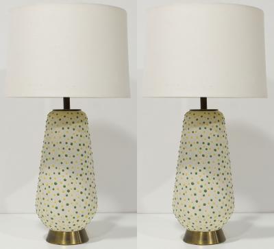 Jonathan Adler Pair of Mid Century Modern Table Lamps Signed