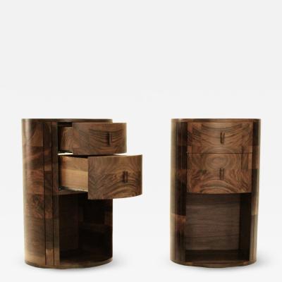 Jonathan Field A pair of bedside tables of English walnut