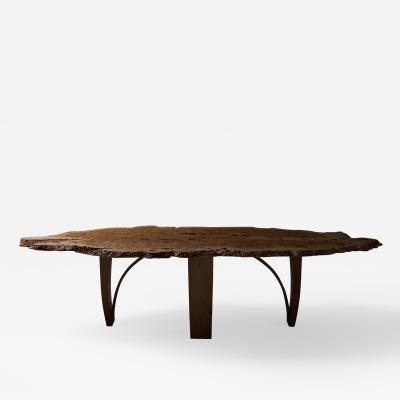 Jonathan Field Live Edge Dining Table English Burr Oak with chapel legs 