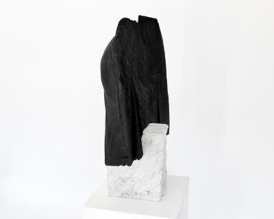Jonathan Shlafer JONATHAN SHLAFER TOTEMIC SHOU SHUGI BAN WOOD AND MARBLE SCULPTURE