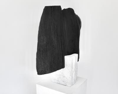 Jonathan Shlafer JONATHAN SHLAFER TOTEMIC SHOU SHUGI BAN WOOD AND MARBLE SCULPTURE