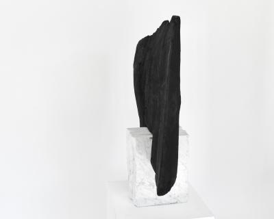 Jonathan Shlafer JONATHAN SHLAFER TOTEMIC SHOU SHUGI BAN WOOD AND MARBLE SCULPTURE
