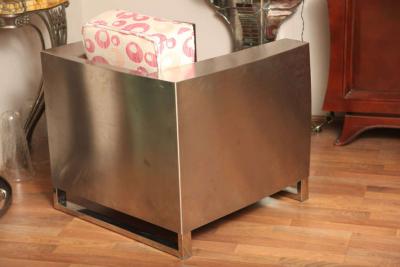 Jonathan Singleton Jonathan Singleton Stainless Steel Cube Lounge Chair