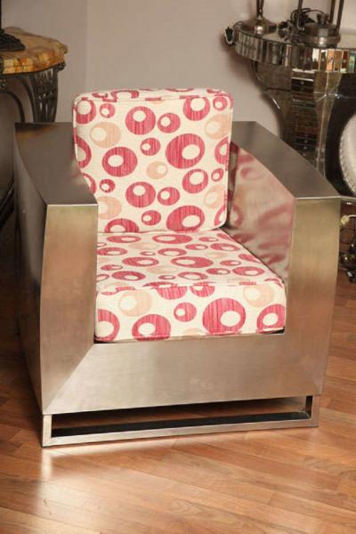 Jonathan Singleton Jonathan Singleton Stainless Steel Cube Lounge Chair