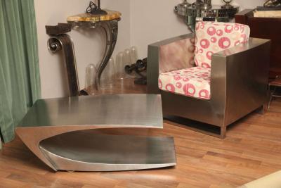 Jonathan Singleton Jonathan Singleton Stainless Steel Cube Lounge Chair