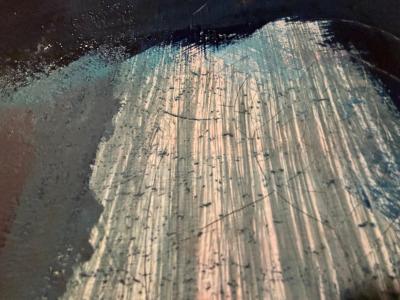 Jorg Madlener Landscape of a Face Bold colorful large painting 1986