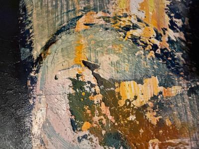 Jorg Madlener Landscape of a Face Bold colorful large painting 1986