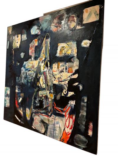 Jorg Madlener Landscape of a Face Bold colorful large painting 1986