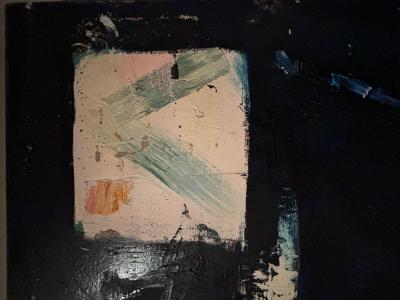 Jorg Madlener Landscape of a Face Bold colorful large painting 1986