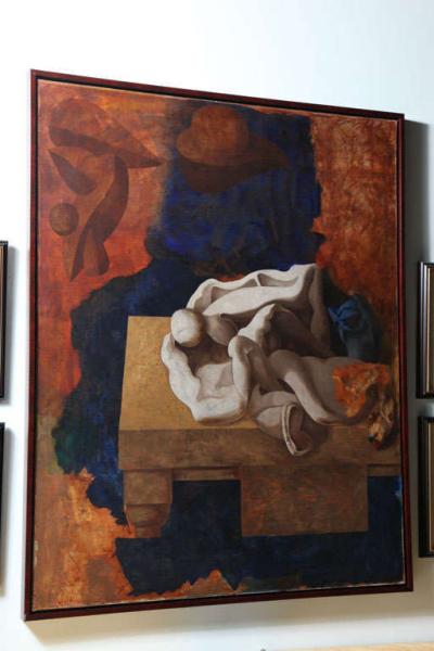 Jorge Castillo Spanish Mid Century Oil on Canvas Abstract Painting Untitled 