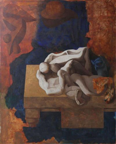 Jorge Castillo Spanish Mid Century Oil on Canvas Abstract Painting Untitled 