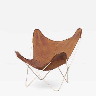 Jorge Ferrari Hardoy Antonio Bonet Juan Kurchan Mid Century Modern Butterfly Chair by Knoll International in Original Leather