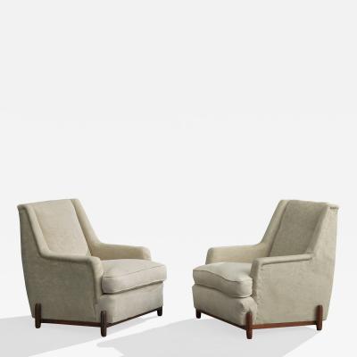 Jorge Jabour Mauad Lounge Chairs with Wood and Fabric Brazil 1960s