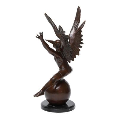 Jorge Marin Jorge Mar n Equilibrium Bronze Figure on a Ball with Carnival Mask Signed 