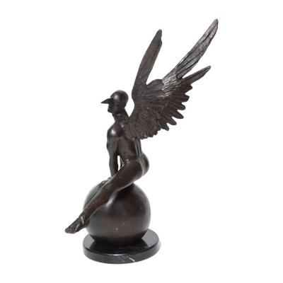 Jorge Marin Jorge Mar n Icaro Bronze Figure on a Ball with Carnival Mask Signed 