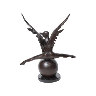 Jorge Marin Jorge Mar n Icaro Bronze Figure on a Ball with Carnival Mask Signed 