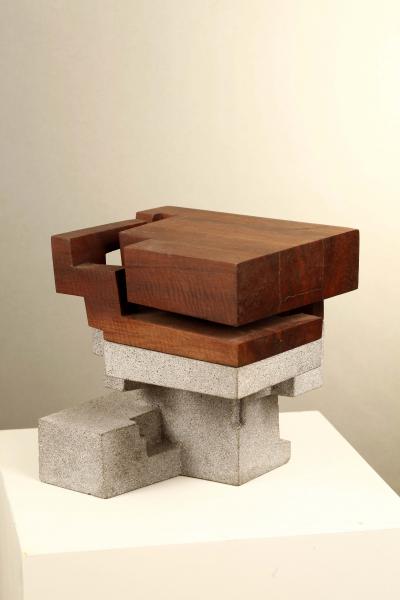 Jorge Y zpik Untitled Sculpture wood and volcanic stone