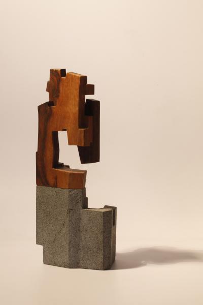 Jorge Y zpik Untitled Sculpture wood and volcanic stone II