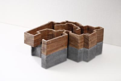 Jorge Y zpik Untitled Sculpture wood and volcanic stone II