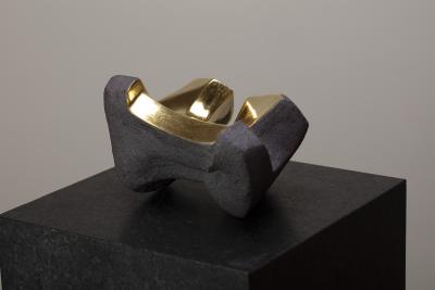 Jorge Y zpik Untitled Sin Titulo sculpture solid clay gold plated