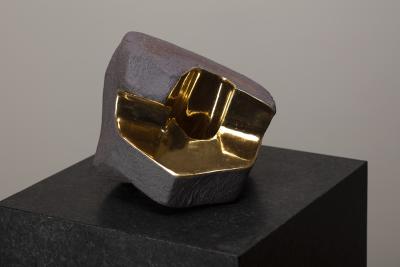 Jorge Y zpik Untitled Sin Titulo three sculptures solid clay gold plated